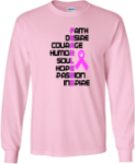 Breast Cancer Awareness Long Sleeve T-shirt GLITTER DESIGN Long Sleeve Tee