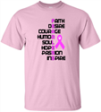 Breast Cancer Awareness Short Sleeve T-shirt GLITTER DESIGN Short Sleeve Tee