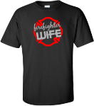 Firefighter Wife T-shirt GLITTER DESIGN GFR Gibbon Firefighter Wife T-shirt GLITTER DESIGN