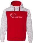 Mélange Fleece Colorblocked Hooded Sweatshirt BSCAR Mélange Fleece Colorblocked Hooded Sweatshirt BSCAR