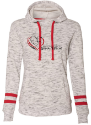 Women’s Mélange Fleece Striped-Sleeve Hooded Sweatshirt BSCAR J. America - Women’s Mélange Fleece Striped-Sleeve Hooded Sweatshirt BSCAR